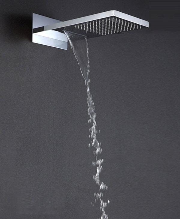 Double functions rain/cascade Luxury built in rainfall shower