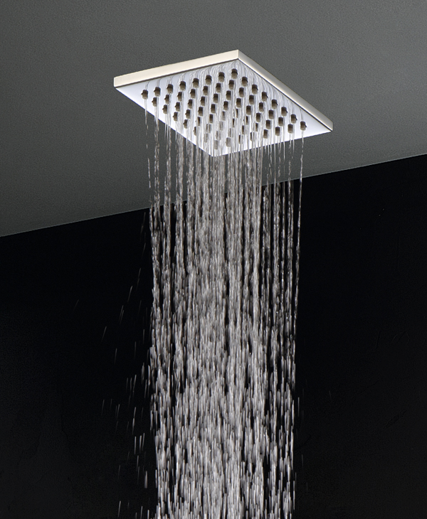Chrome 100mm square brass overhead shower round nozzles