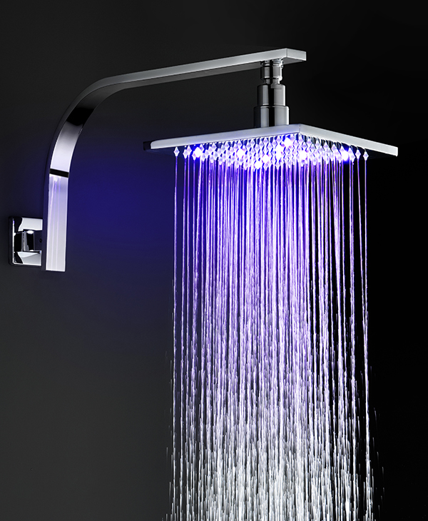Chrome shower LED system shower set