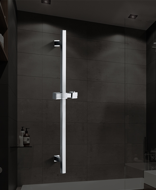 Chrome square bathroom brass sliding rail