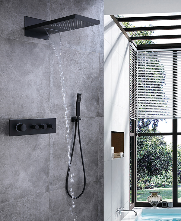 Thermostatic multi-function shower system shower set with diverter
