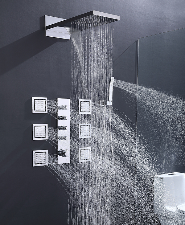 Chrome shower system shower set rainfall shower head