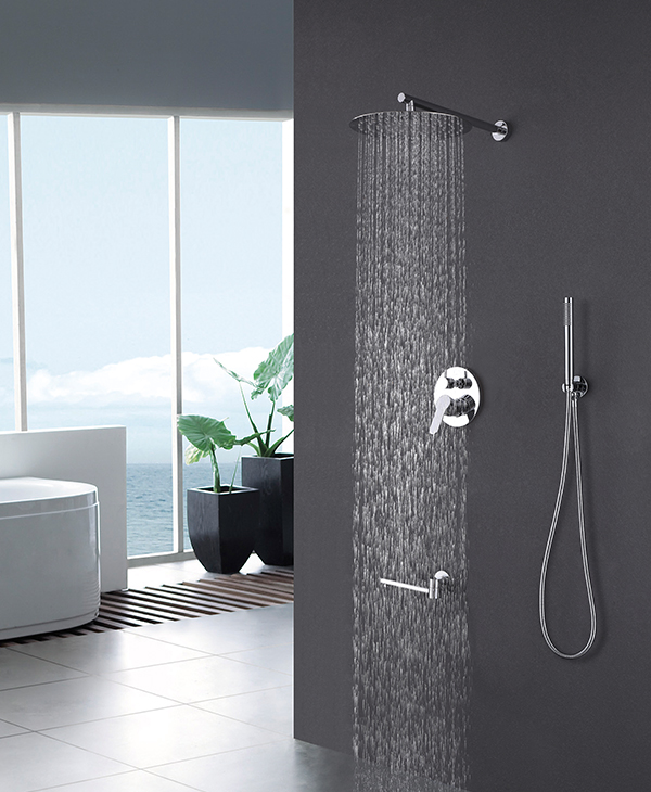 Chrome shower system shower set multi function shower head
